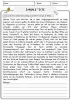 Vorschau - Arbeitsblätter - Sakrale Texte Religion Arbeitsblätter mit Fragen + Lösungen Lesetext - Seite 1