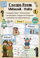 Vorschau - Arbeitsblätter - Escape Room - Mathe (Winter - Klasse 1) - Deckblatt