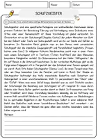 Vorschau - Arbeitsblätter - Schutzgeister Religion Arbeitsblätter mit Fragen + Lösungen Lesetext - Seite 1