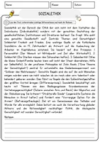 Vorschau - Arbeitsblätter - Sozialethik Religion Arbeitsblätter mit Fragen + Lösungen Lesetext - Seite 1