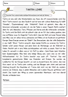 Vorschau - Arbeitsblätter - Tantra Lehre Religion Arbeitsblätter mit Fragen + Lösungen Lesetext - Seite 1