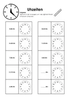 Vorschau - Arbeitsblätter - digitale und analoge Uhrzeiten einzeichenen - Deckblatt