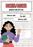 Vorschau - Arbeitsblätter - Hauptsätze verbinden: DENN oder ABER (DaF/DaZ) - Deckblatt
