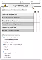 Vorschau - Arbeitsblätter - Vishnu Mythologie Religion Arbeitsblätter mit Fragen + Lösungen Lesetext - Seite 2