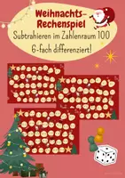 Vorschau - Spiele - Rechenspiel Weihnachten Subtraktion ZR 100 6-fach differenziert! - Deckblatt