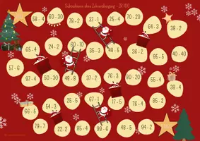 Vorschau - Spiele - Rechenspiel Weihnachten Subtraktion ZR 100 6-fach differenziert! - Seite 2