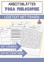 Vorschau - Arbeitsblätter - Yoga Philosophie Religion Arbeitsblätter mit Fragen + Lösungen Lesetext - Deckblatt