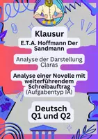Vorschau - Klassenarbeiten - Der Sandmann E.T.A. Hoffmann Klausur - Deckblatt