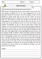 Vorschau - Arbeitsblätter - Zikr Rituale Religion Arbeitsblätter mit Fragen + Lösungen Lesetext - Seite 1