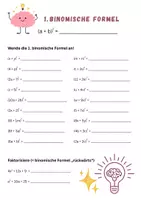 Vorschau - Arbeitsblätter - Binomische Formeln üben - Seite 1