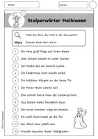 Vorschau - Arbeitsblätter - Stolperwörter, Stolpersätze Halloween / Ein Wort zu viel - Seite 1