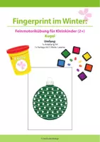 Vorschau - Mal- und Bastelvorlagen - Fingerprint im Winter: Feinmotorikübung für Kleinkinder - Kugel - Deckblatt