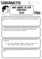Vorschau - Arbeitsblätter - Songanalyse: Who wants to live forever (Queen) - Deckblatt