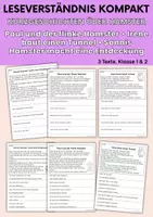 Vorschau - Arbeitsblätter - Haustier Hamster - drei Kurzgeschichten | Leseverständnis Klasse1 & 2 - Deckblatt