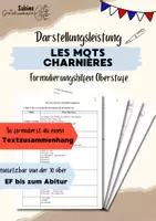 Vorschau - Arbeitsblätter - Mots charnières Konnektoren Darstellungsleistung Oberstufe - Deckblatt