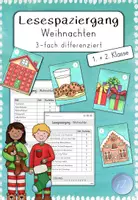 Vorschau - Arbeitsblätter - Lesespaziergang - Weihnachten (1. - 2. Klasse) - Deckblatt