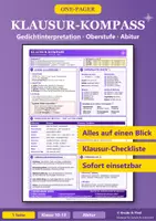 Vorschau - Merkblätter - Klausur-Kompass Gedichtinterpretation – OnePager für die Oberstufe (Abitur, Klasse 10-13) - Deckblatt