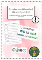 Vorschau - Arbeitsblätter - Einfache Sätze schreiben: Das sprechende Buch - Deckblatt