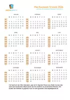 Vorschau - Mal- und Bastelvorlagen - Mini Kalender 2026 zum Ausdrucken, Sticker, Monatsübersicht - Seite 1