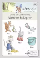 Vorschau - selbst erstellte Cliparts/Grafiken - Clipart-Paket Rechtschreibung: Wörter mit Endung -er - Deckblatt