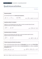 Vorschau - Arbeitsblätter - Wurzelziehen (Quadratwurzelziehen) - Seite 1