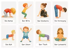 Vorschau - Bildkarten - 40 Kinderyoga Karten + Yoga Würfel Vorlage + Yoga Geschichte - Seite 3