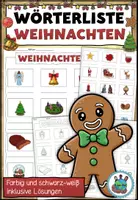 Vorschau - Arbeitsblätter - "Weihnachten" Wörterliste mit Wörtertabelle DaZ / DaF / Deutsch - Deckblatt