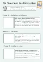 Vorschau - Mal- und Bastelvorlagen - Lernzettel Rom und das Christentum - Deckblatt