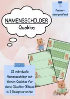 Vorschau - Anderer Materialtyp - Namensschilder Quokka - Deckblatt