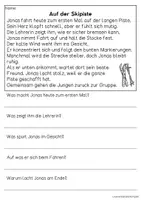Vorschau - Arbeitsblätter - Winter - Skifahren, Kurzgeschichten | Leseverständnis Klasse 1 & 2 - Seite 3