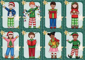 Vorschau - Stationenlernen - Lesespiel Weihnachten – Weihnachtskinder | Zuordnungsspiel, Lesen, Lesetraining, Lesefördeurng, Bildkarten - Seite 1