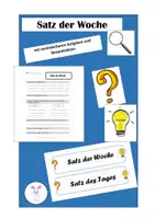 Vorschau - Arbeitsblätter - Satz der Woche - veränderbares Material - Deckblatt