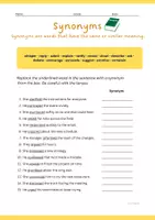 Vorschau - Arbeitsblätter - Vocabulary: Synonyms 7 (verbs - communication) + answer key - Deckblatt