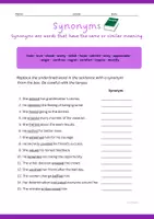 Vorschau - Arbeitsblätter - Vocabulary: Synonyms 8 (verbs - emotions) + answer key - Deckblatt
