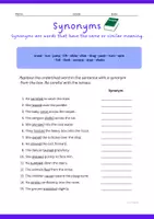 Vorschau - Arbeitsblätter - Vocabulary: Synonyms 9 (verbs - movements) + answer key - Deckblatt