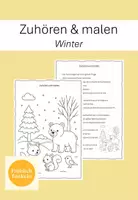 Vorschau - Arbeitsblätter - Zuhören und malen (Winter) 2 - Deckblatt