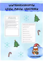 Vorschau - Arbeitsblätter - Lesen und Malen zum Thema Winter und Weihnachten - mit Aufgaben zum Leseverständnis (Deutsch Klasse 2 und 3) - Deckblatt