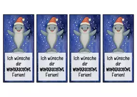 Vorschau - Anderer Materialtyp - Delfinklasse Lesezeichen zu Weihnachten - Seite 1