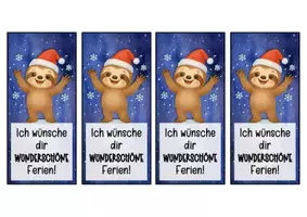 Vorschau - Anderer Materialtyp - Faultierklasse Lesezeichen zu Weihnachten - Seite 1
