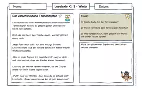 Vorschau - Arbeitsblätter - Winter-Lesepaket – Klasse 3 | Weihnachten • Nikolaus • Advent • Winter | differenziert - Seite 1