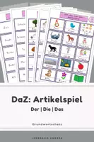 Vorschau - Spiele - DaZ: Grundwortschatz + Artikel | Wort- und Bildkarten | Differenziert + Selbstkontrolle - Deckblatt