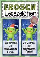 Vorschau - Anderer Materialtyp - Froschklasse Lesezeichen zu Weihnachten - Deckblatt