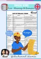Vista previa - Tarjetas / Manipulativos - PHRASAL VERBS – List with Meanings and Examples - Portada