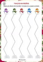 Vista previa - Hojas de trabajo - Trazos de Navidad (Mejora la motricidad) - página 3