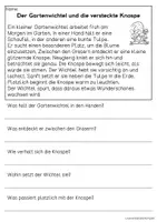 Vorschau - Arbeitsblätter - Drei Fantasiegeschichten Frühling - Wichtel, Regenwurm, Maus | Leseverständnis Klasse 1 & 2 - Seite 1