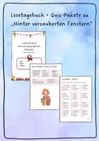 Vorschau - Stundenentwürfe - Lesetagebuch + Quiz-Pakete zu „Hinter verzauberten Fenstern“ - Deckblatt