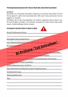 Vorschau - Arbeitsblätter - Deutschunterricht DaZ/DaF, B1 Prüfung Schreiben - Deckblatt