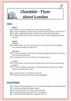 Vorschau - Arbeitsblätter - Flyervorlage London, Satzanfänge & Checkliste - Seite 1