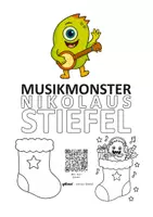 Vorschau - Arbeitsblätter - Nikolausstiefel der Musikmonster – 5 lustige Ausmalvorlagen für die Weihnachtszeit - Deckblatt