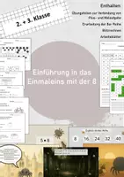 Vorschau - Arbeitsblätter - 8er Reihe / Einmaleins mit 8 / Einführung - Deckblatt